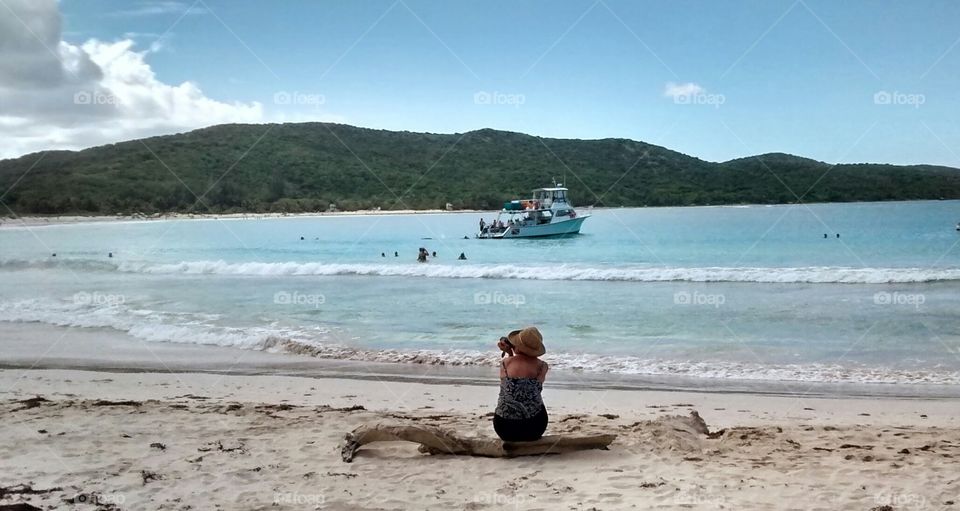 Photographer at Flamenco Beach, Culebra, Puerto Rico
