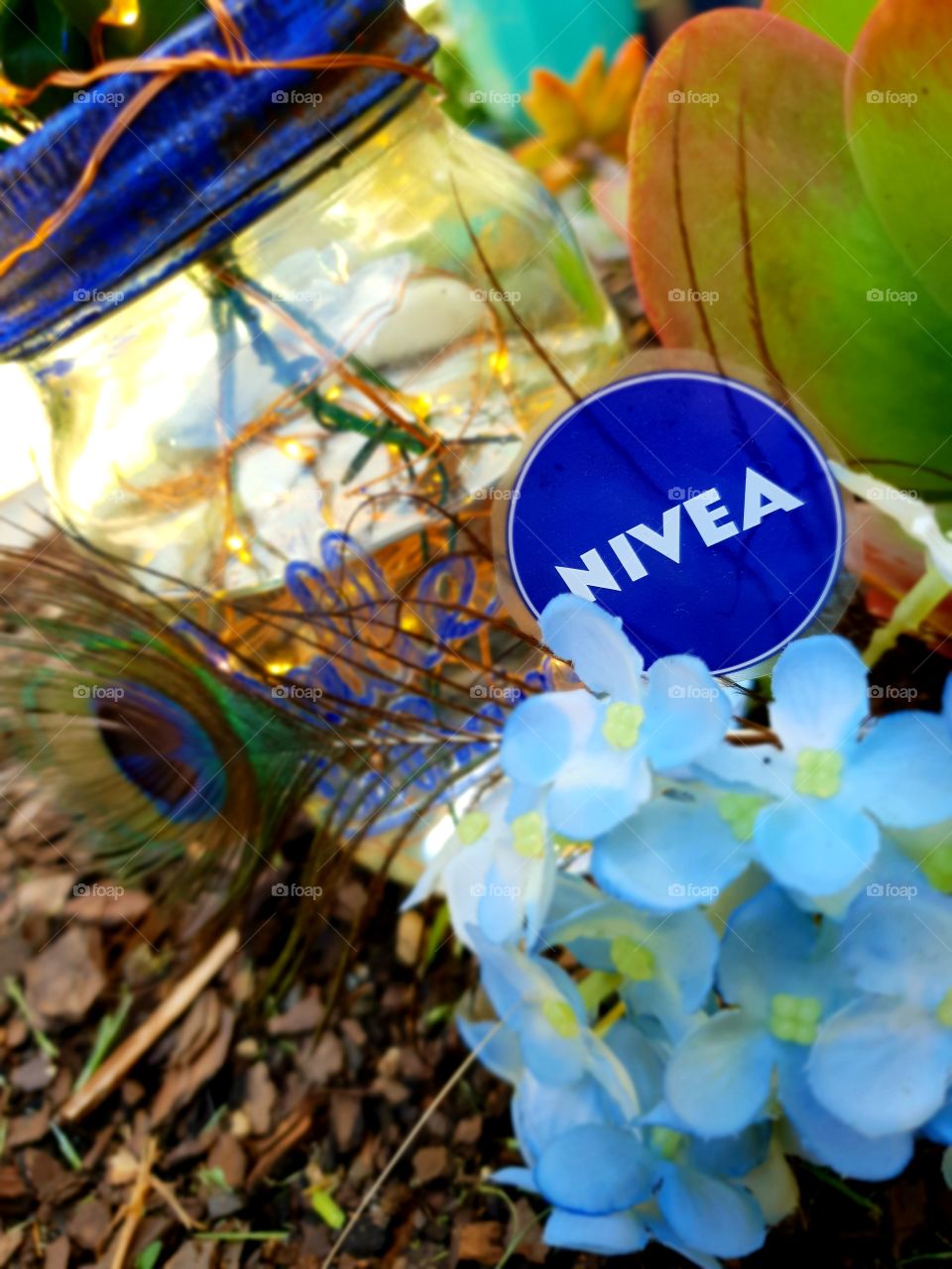 Nivea: blue and green peacock feather old vintage family favourite