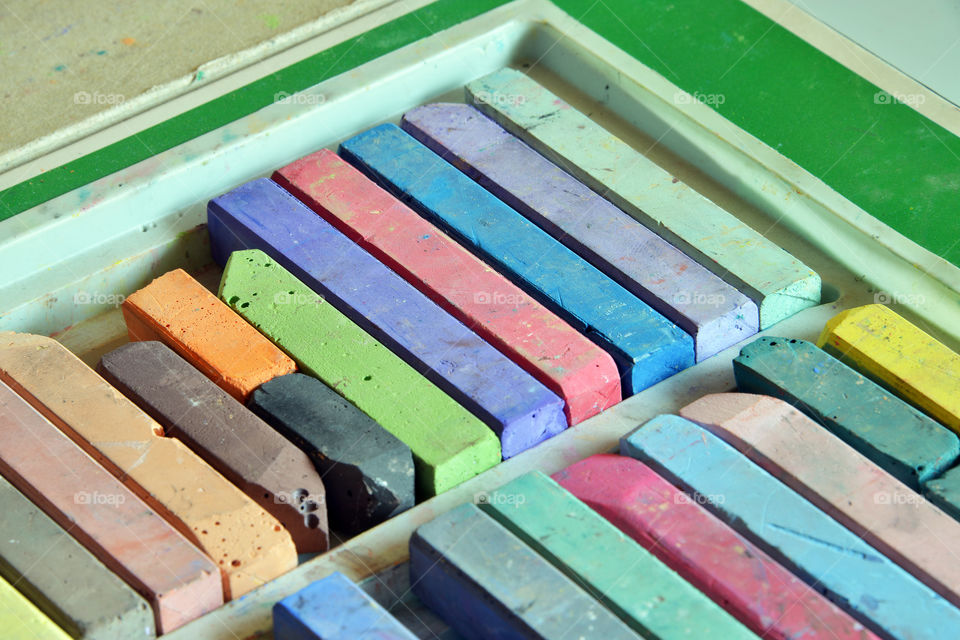 Close-up of multicolored chalk