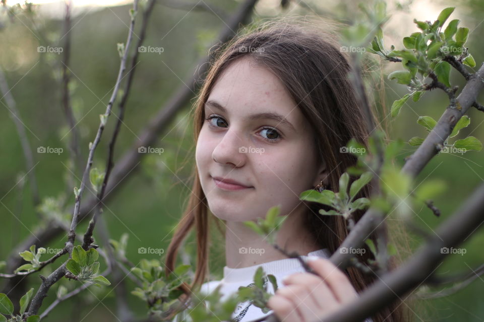 Portrait of teenage girl.