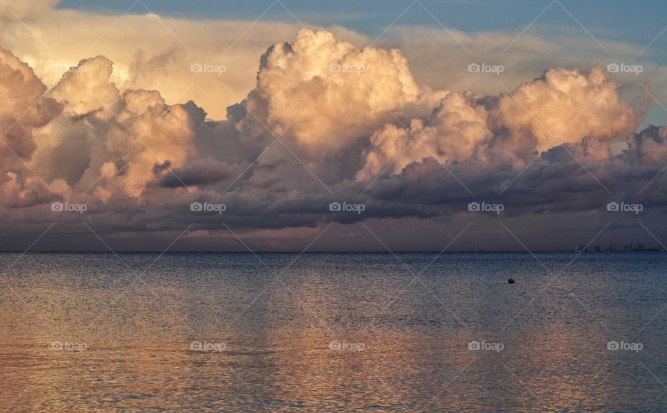 dramatic sunset sky over the baltic sea in poland