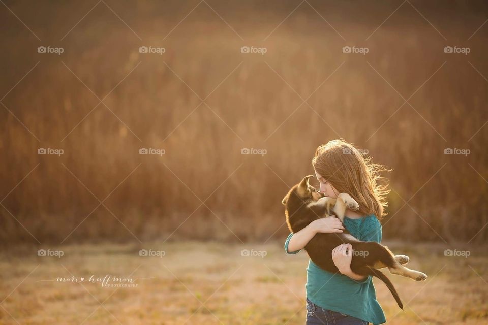 girl and her dog