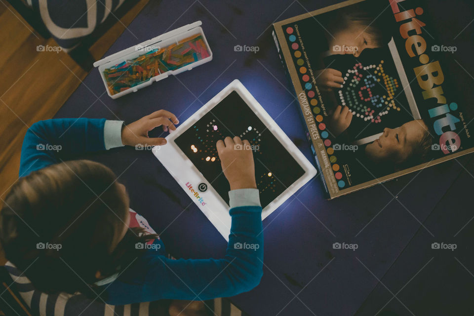 Her first lite-brite experience! 