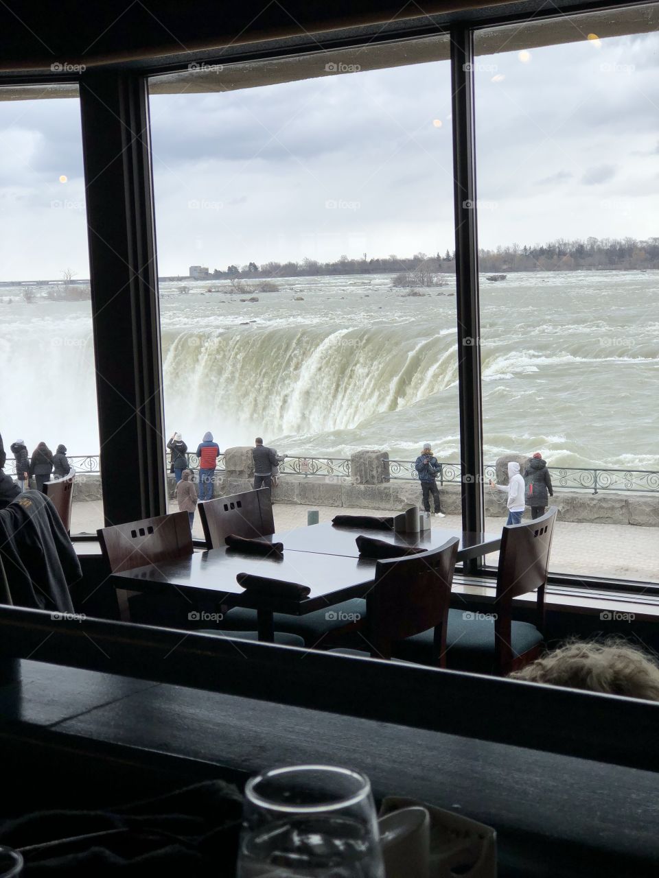 Dining by the falls