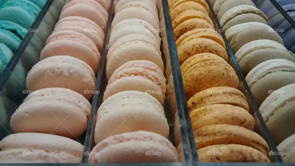 Close-up of multicolored macaroon