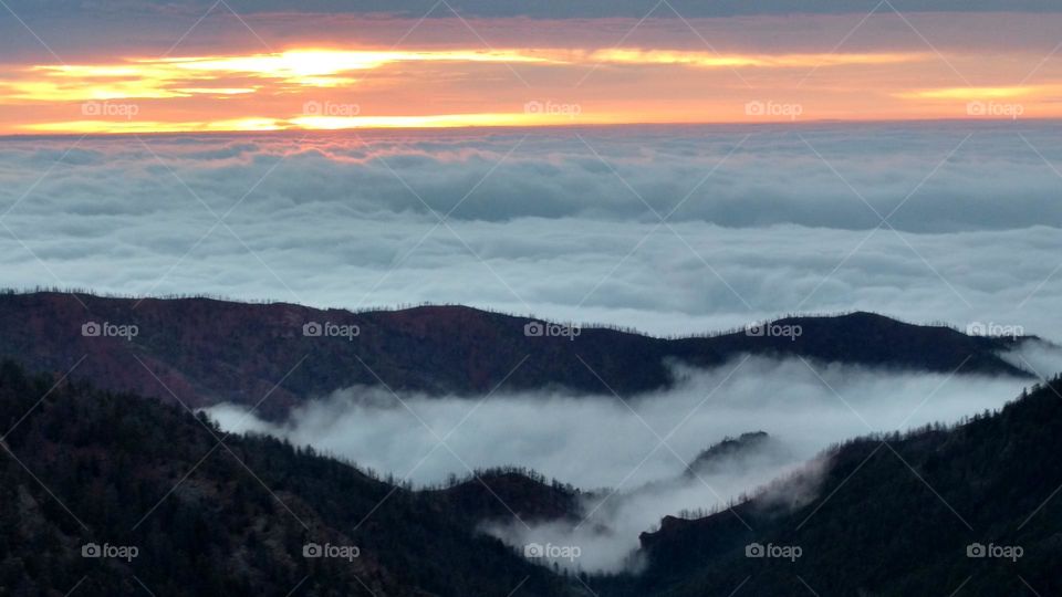 Above the clouds at high altitude