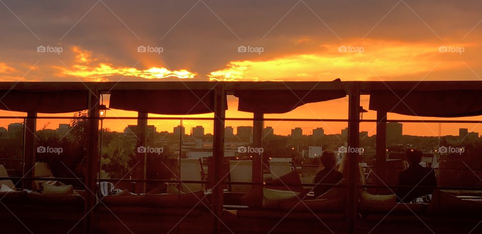 Rooftop sundown