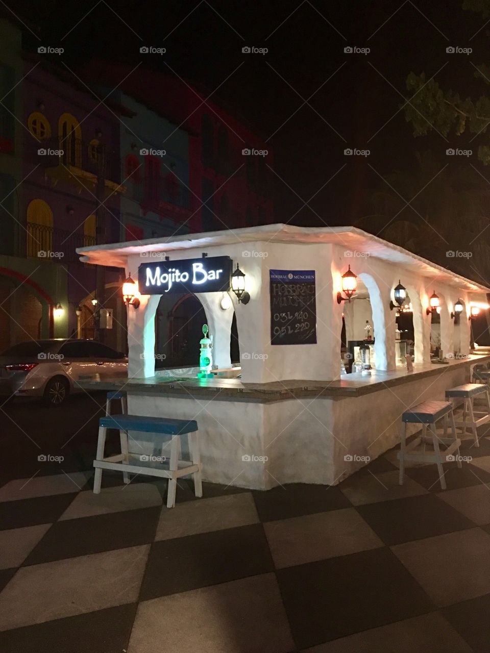 Mojito bar at night 
