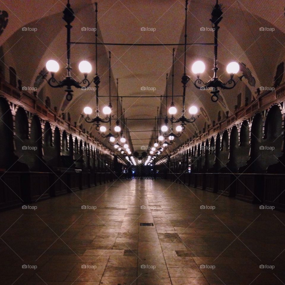 Vintage tunnel in old building