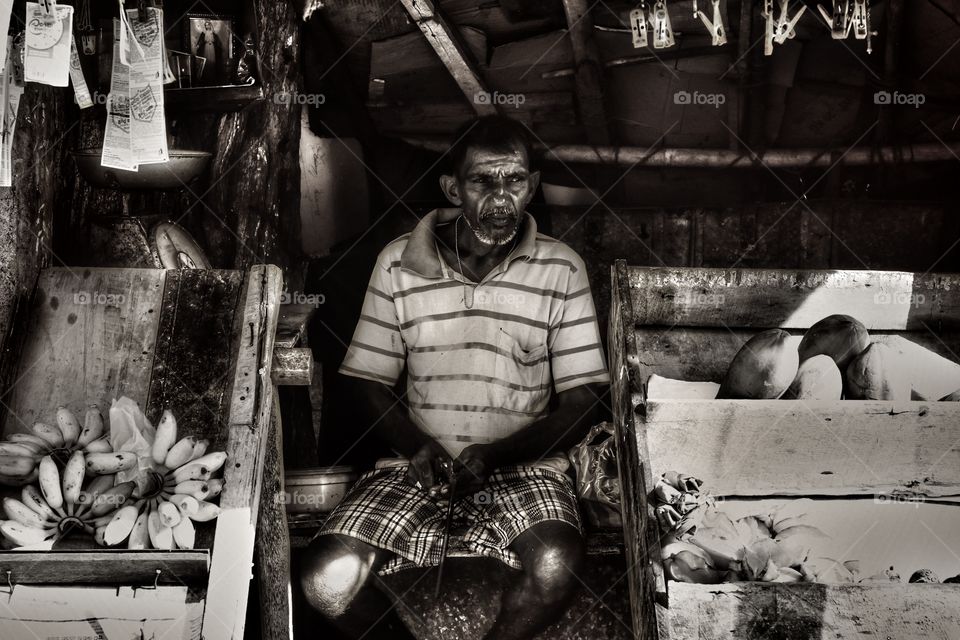 fruit salesman, Negambo, srilanka