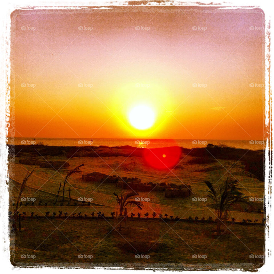 beach sunset sun by tochito777