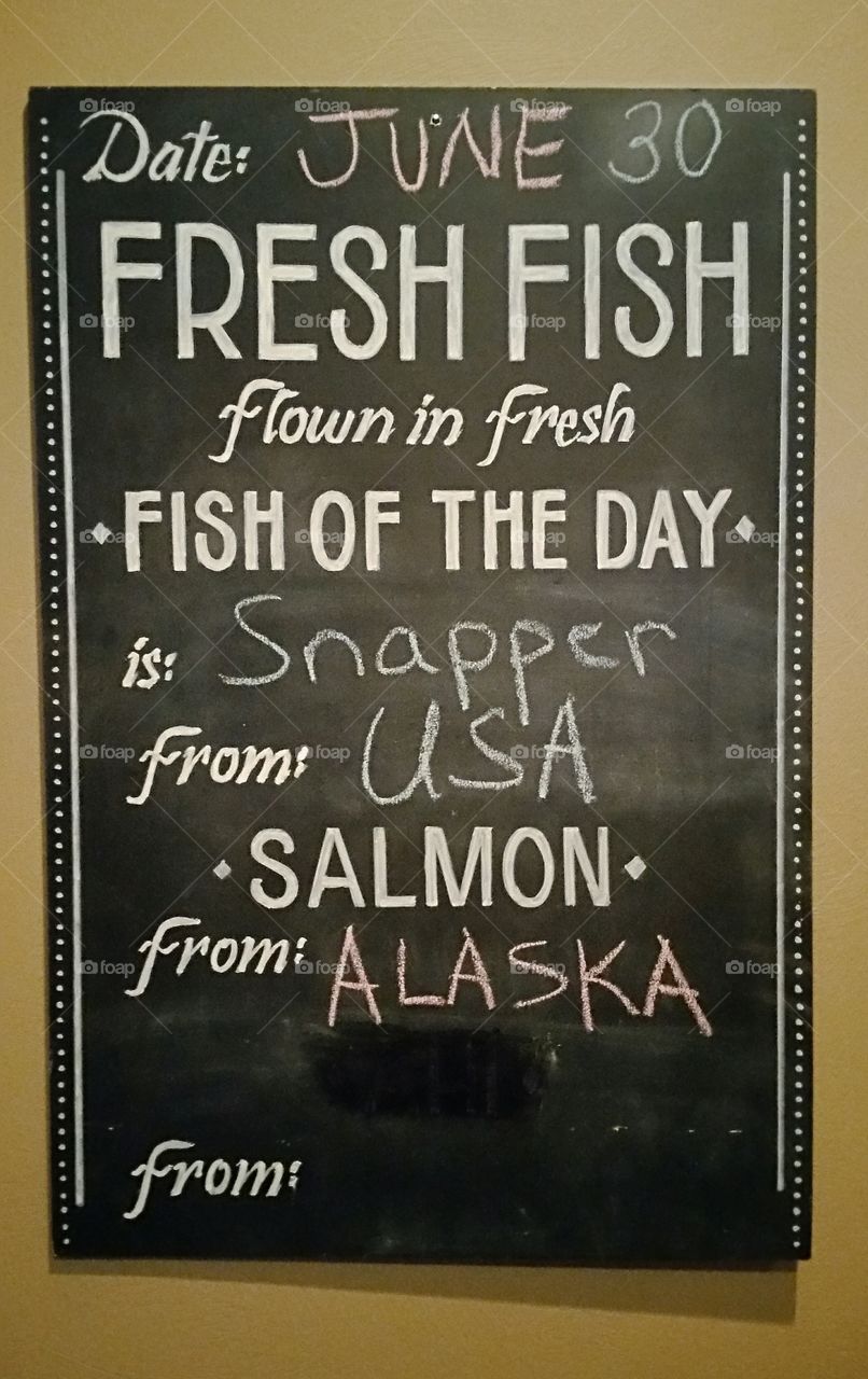 restaurant specials chalk board