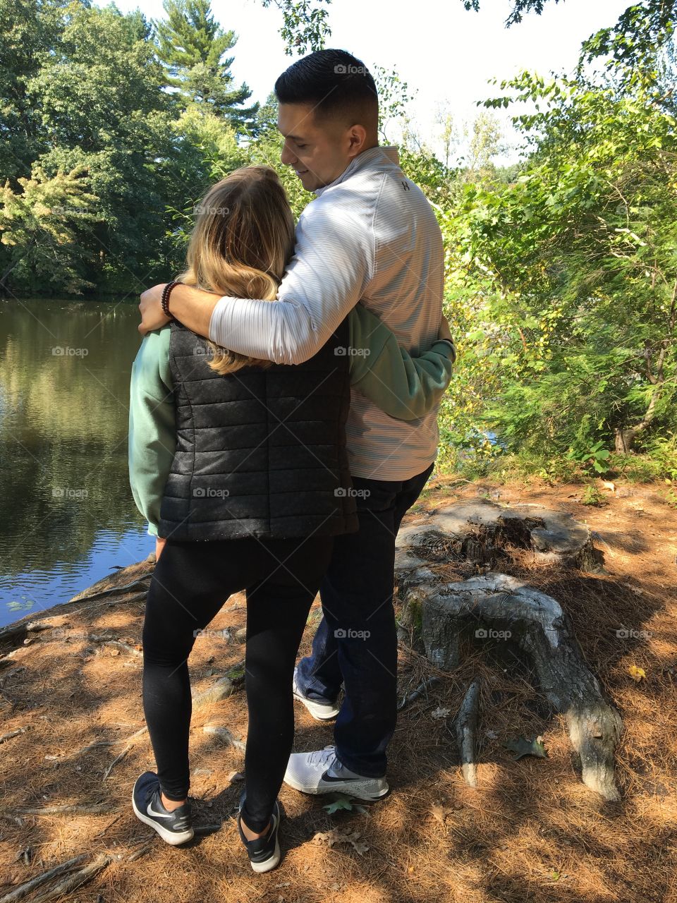  Young couple in love in nature