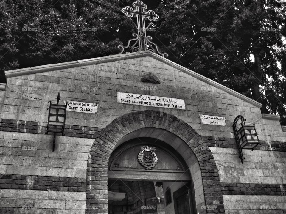 Architecture. Ancient Saint George's Convent in Old Cairo