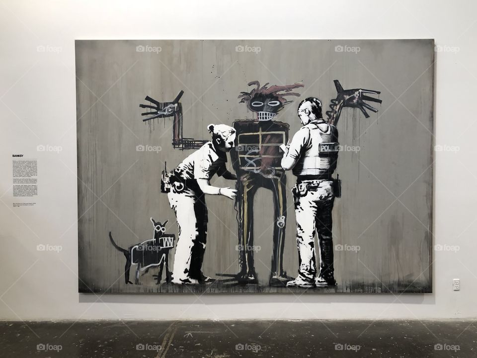 Banksy’s contribution to Beyond the Streets art exhibit in Los Angeles near Chinatown 