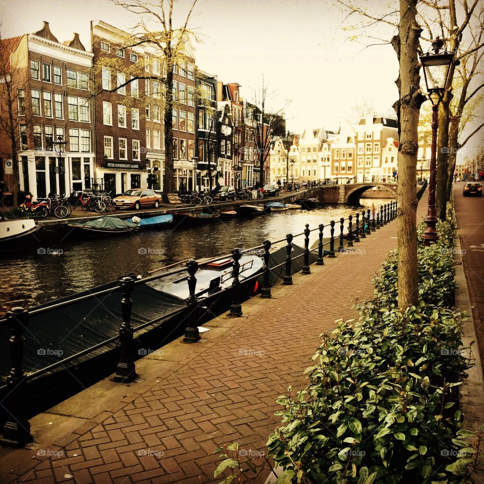 The canals of Amsterdam. Trip to Amsterdam