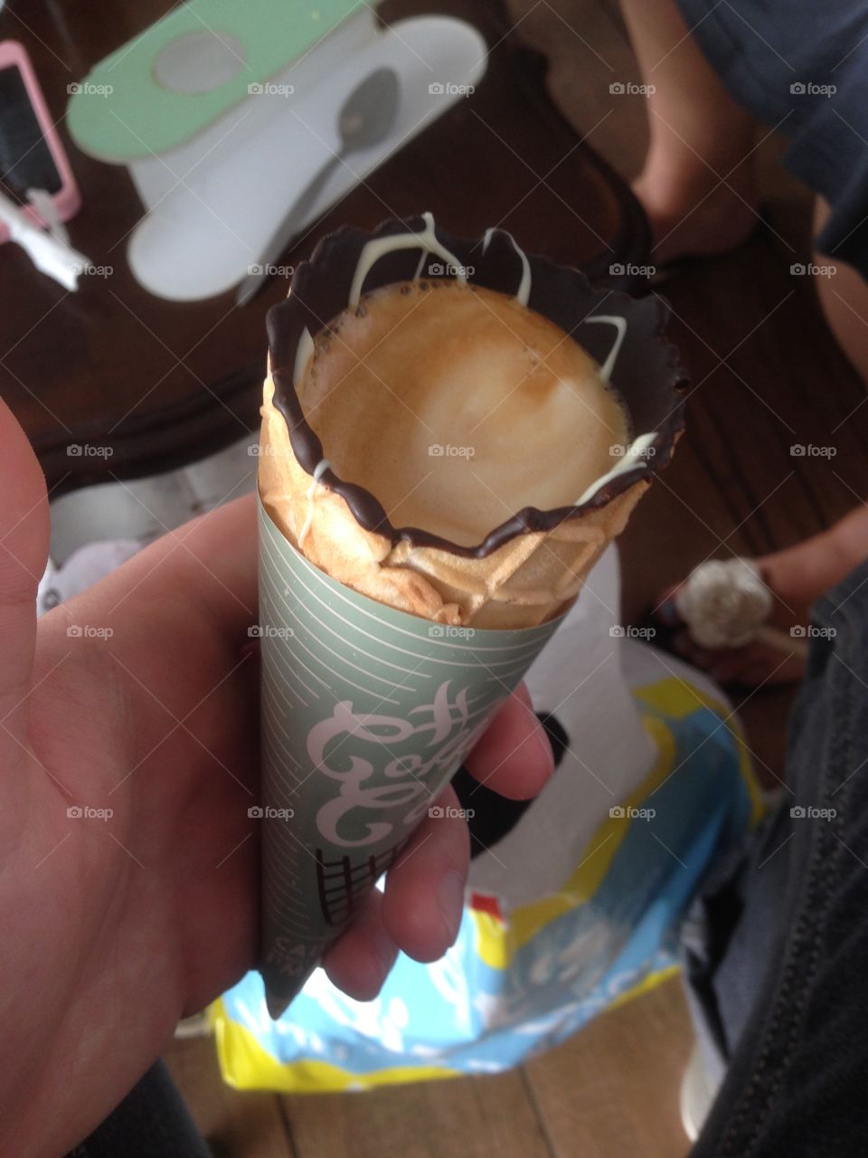 Coffee in a cone = heaven