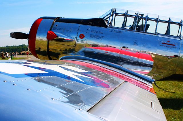 shiny mirror chrome WWII warbird battle airplane