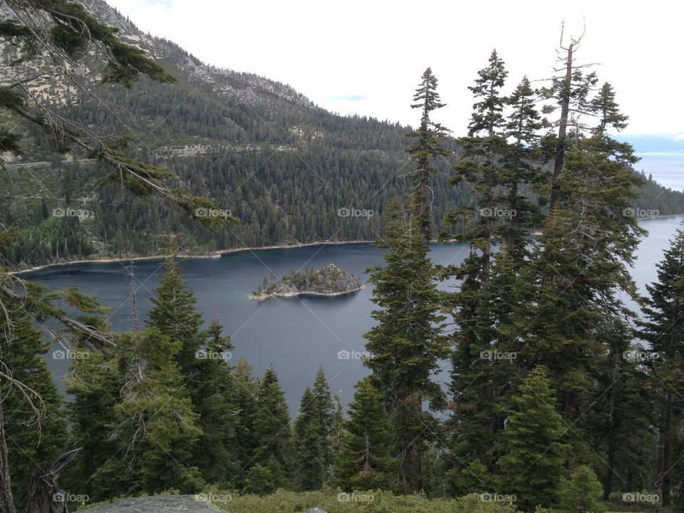 View of lake Tahoe in winter