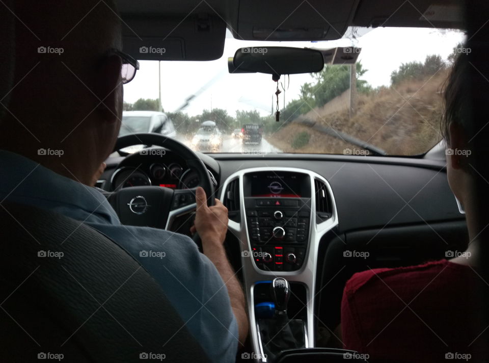 Driving home on a rainy day in Italy