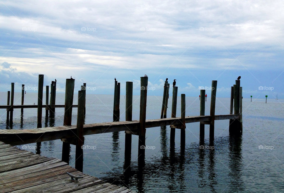 Wood jetty in key west