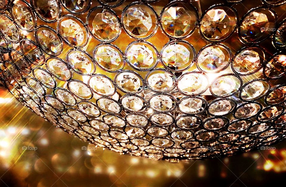 Beautiful sparkling crystal chandelier.