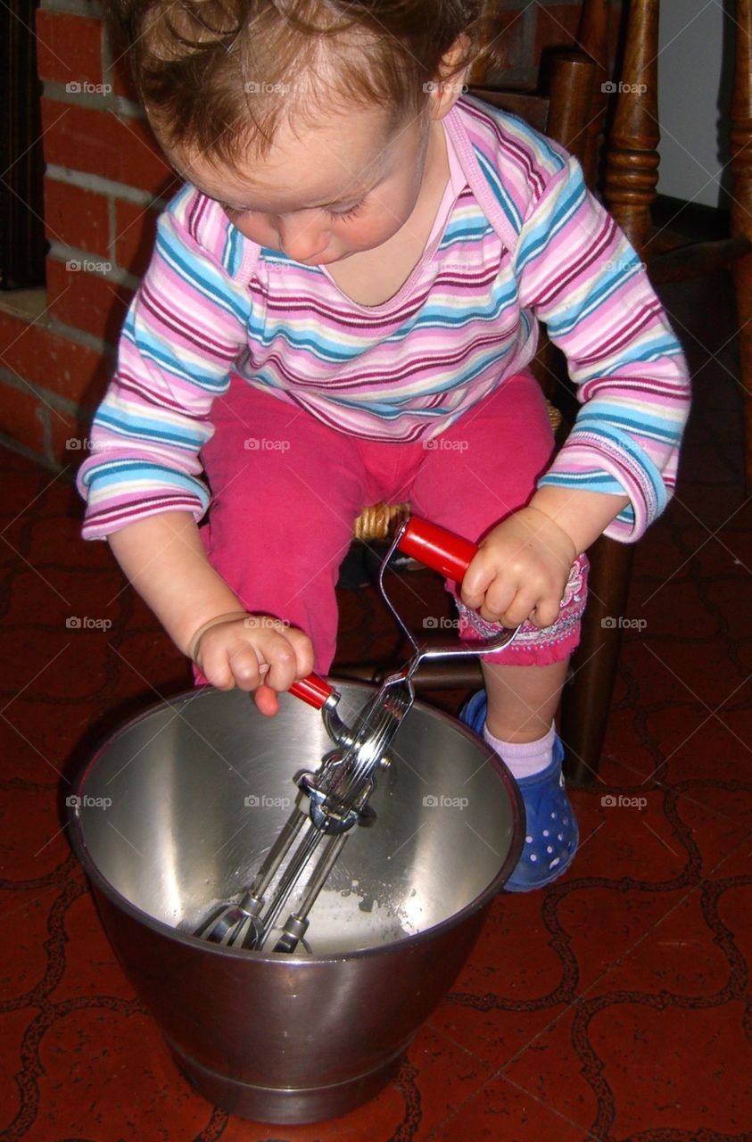 helping out in the kitchen