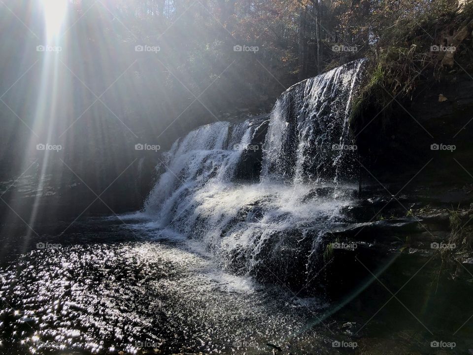 Mardis Mill waterfall at Graves Creek in winter
