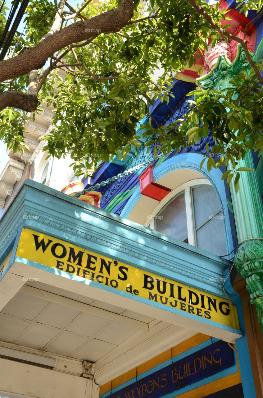 Women's building entrance in the Mission district of San Francisco, California 