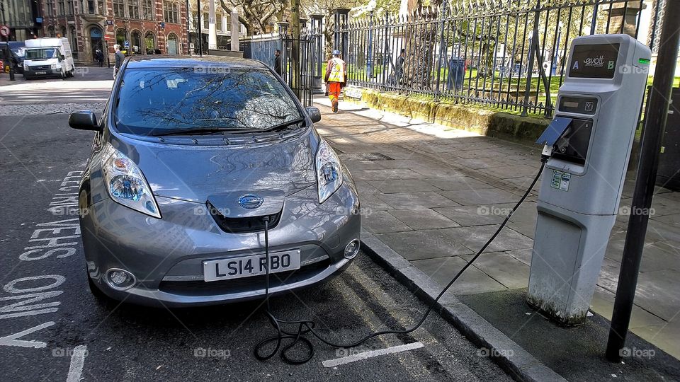 Car. Electric car charging 