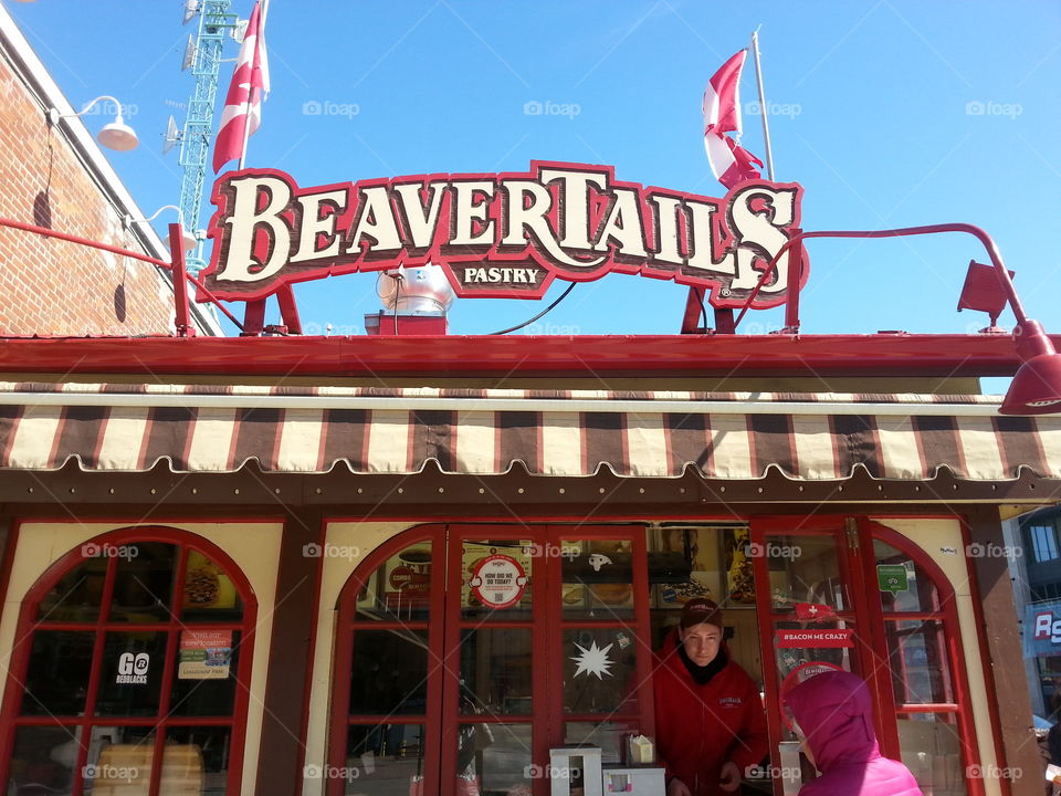 Beavertails. A photo of a pastry shop in Canada 