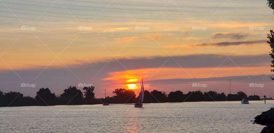 sailboat in the sunset