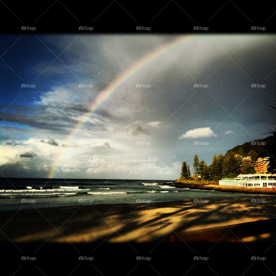 beach burleigh heads rainbow weather by krispett
