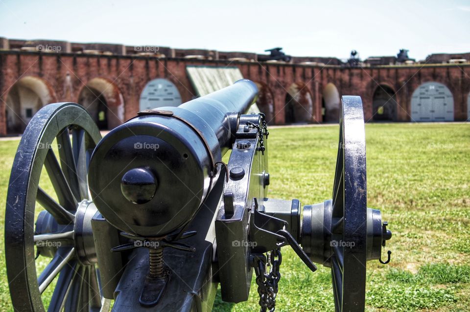 Cannon at Fort Pulaski Savannah GA.  summer