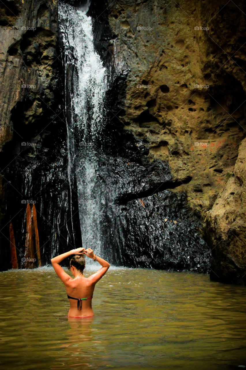 Pambok waterfall in Pai Maehongson Thailand. The beauty nature waterfall.