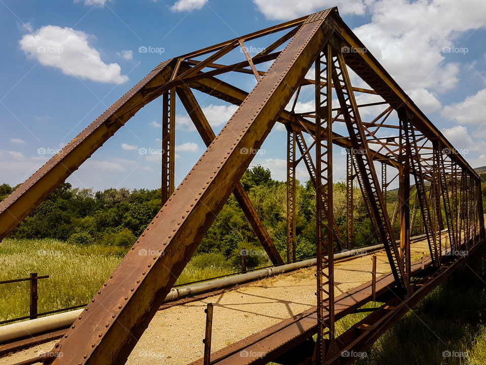 old bridge structure rusting