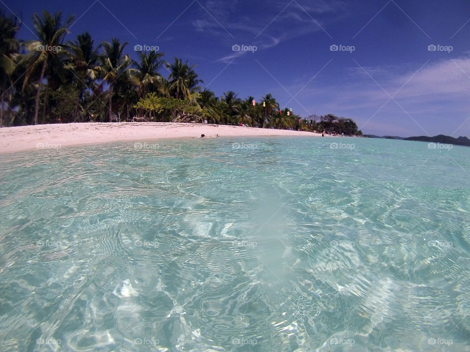 virgin island clear turquoise sea waters in the summer