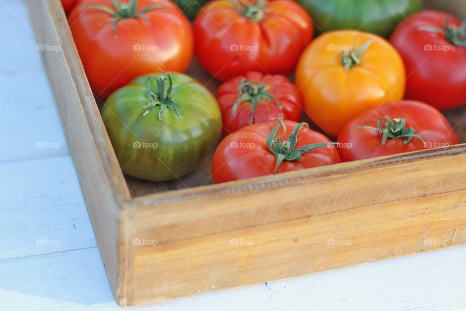 Tomatoes in box