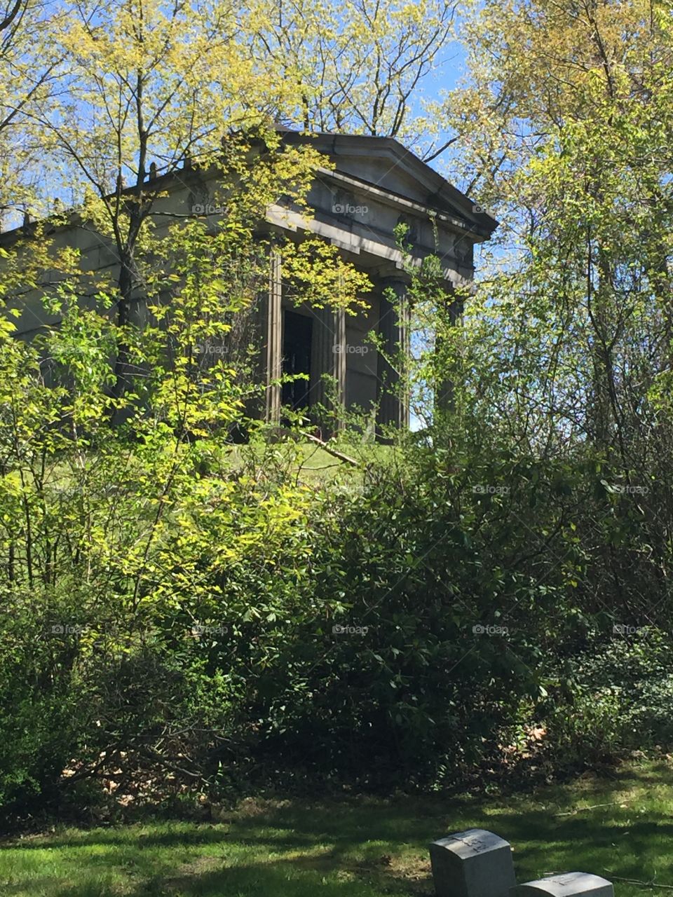 Enjoying a walk through a eerily, elegant cemetery