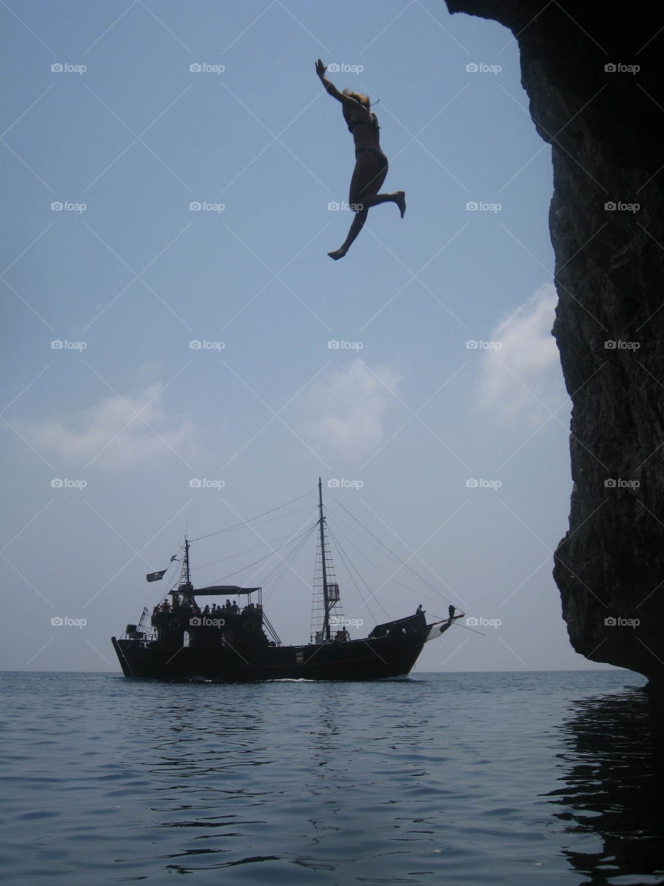 1, 2, 3 - JUMP!. Jumping off cliffs. Cyprus.