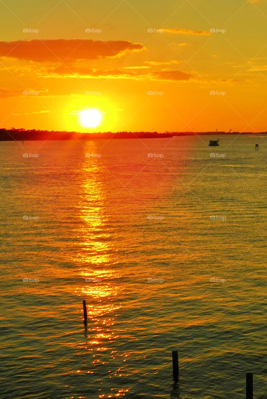 Scenic view of sea during sunrise