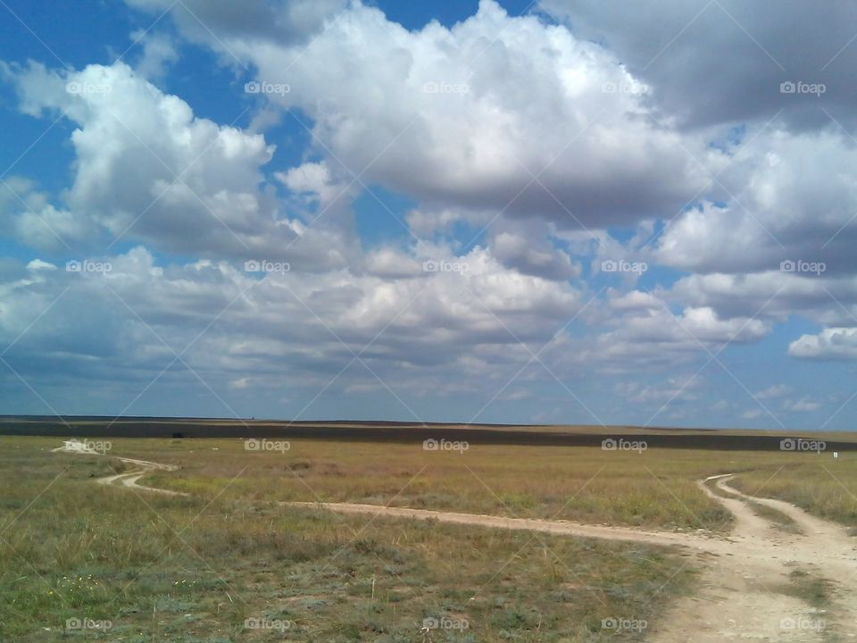 steppe and sky clouds