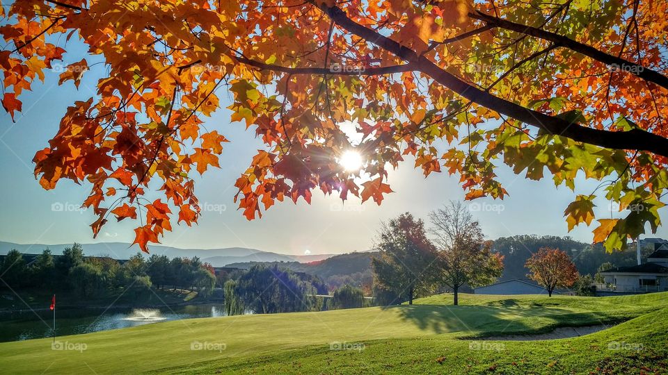 Sunrise over Mountains on the Golf Course