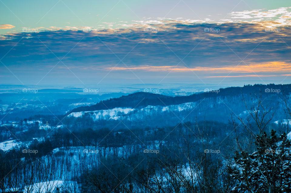 Nature landscape during sunset