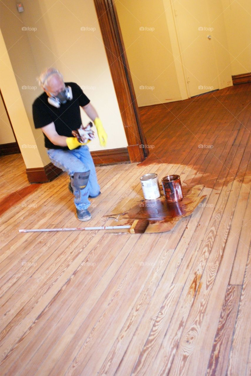 Refinishing and staining floors