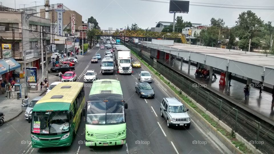 calzada de Tlalpan. Mexico's traffic