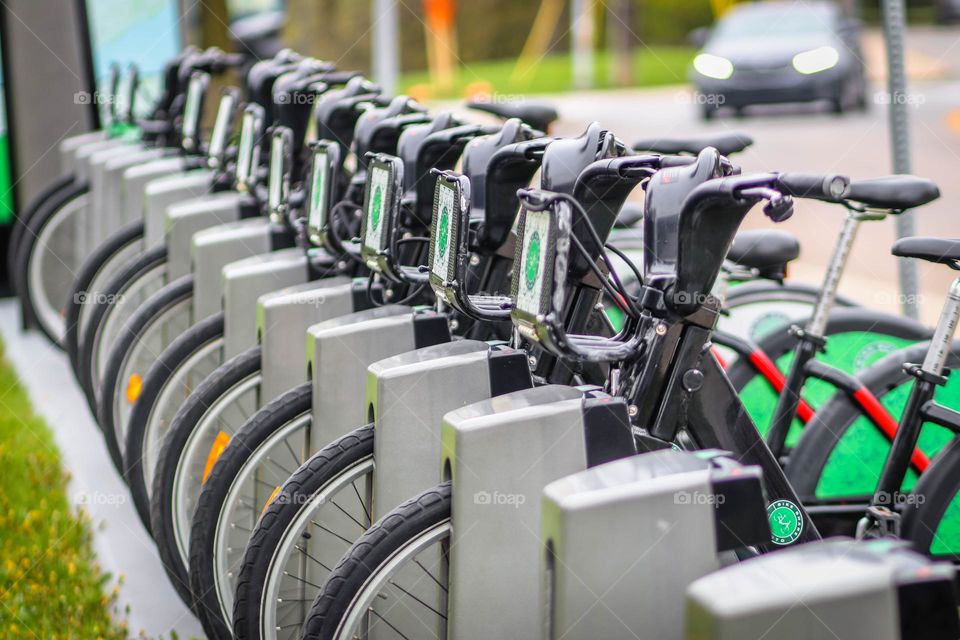 Row of City bicycles