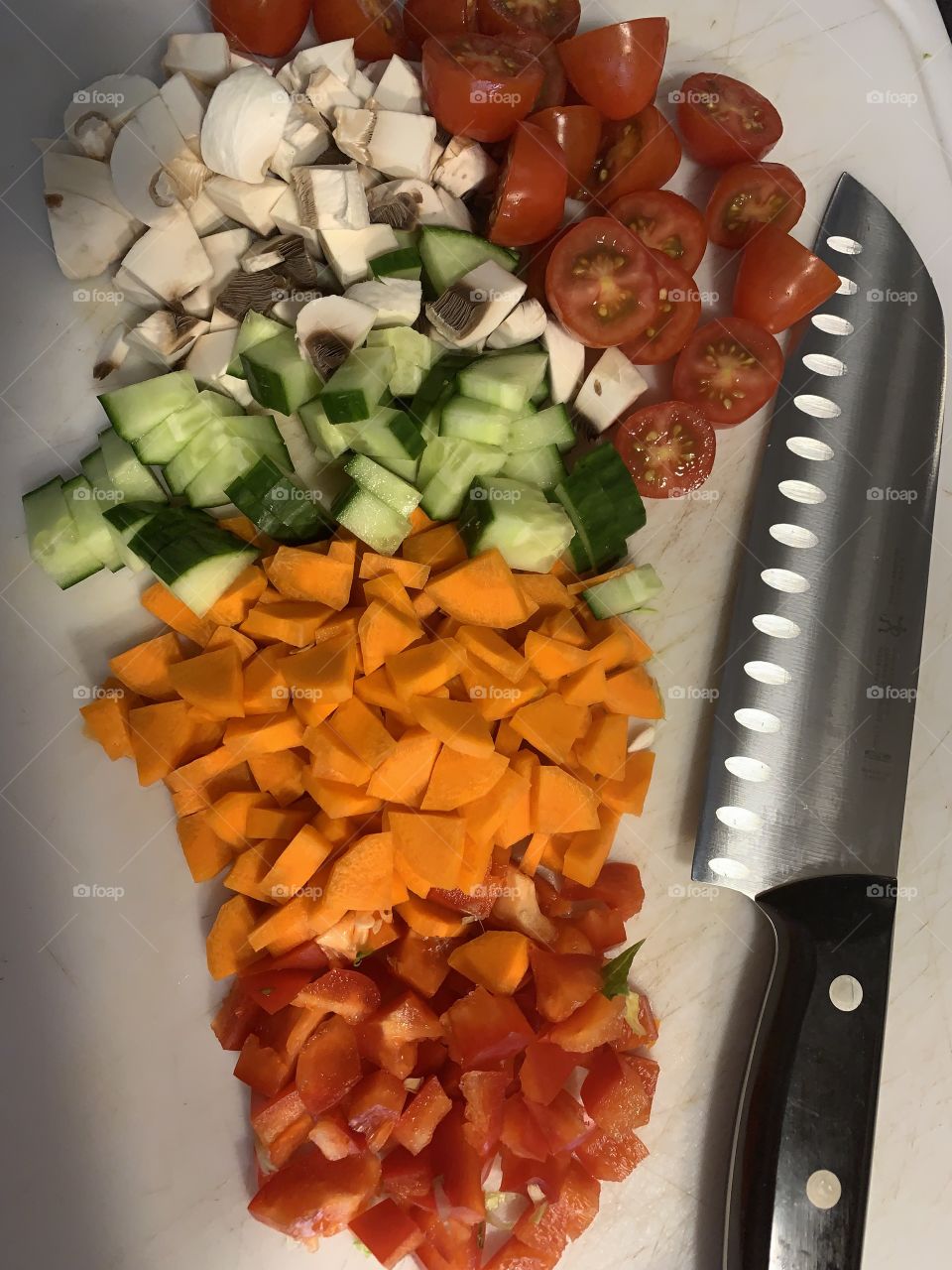 Fresh ingredients for making a salad