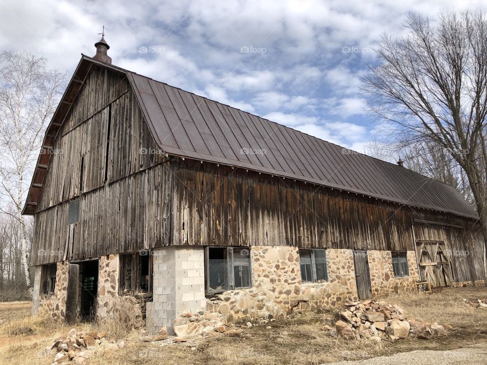 Old weathered rustic barn