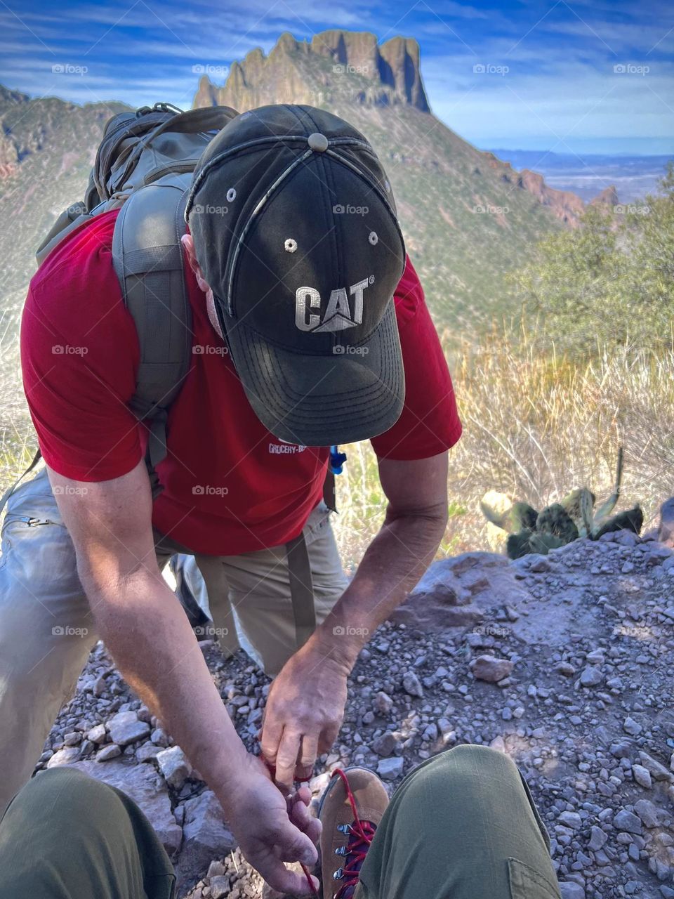 Tender moment of my man tying my laces of my hiking boots after a day long hike in CO ❤️